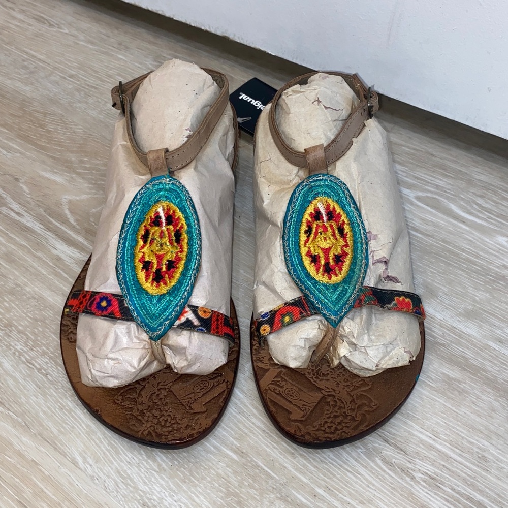 Desigual Embroidered Multi Color Sandals - Picture 8 of 8